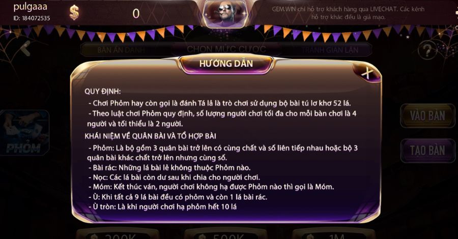 Tìm hiểu về game bài Phỏm